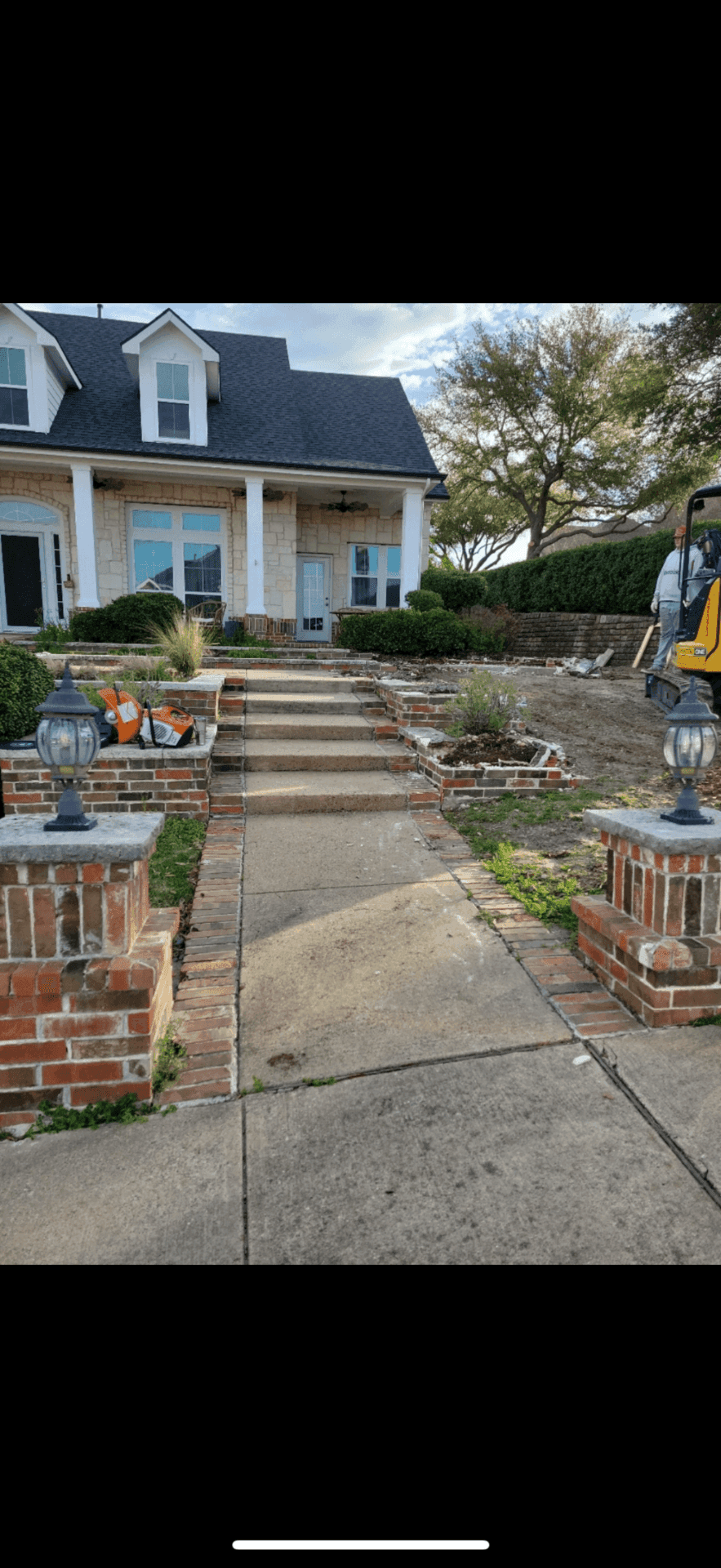 Front entry walkway before hardscape renovation work began